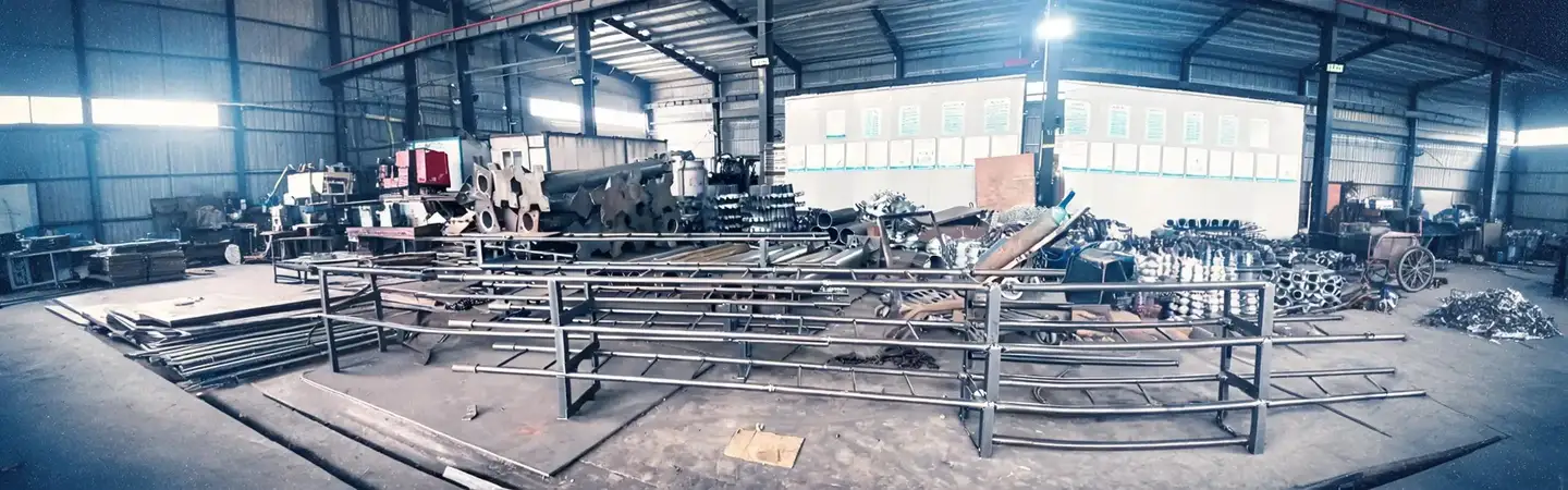 Échelle fixe conforme NF E85-016 en acier galvanisé, vue d'usine — réglementation échelle fixe avec ou sans crinoline